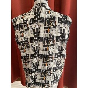 Sarah Pacini Top Sz-2 Pocket Multi Color Design Work Under Blazer Sweater Alone